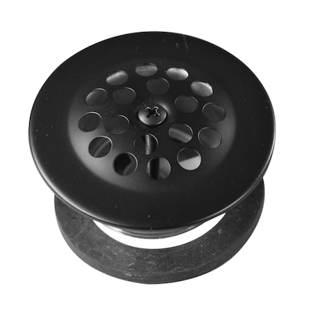 Westbrass 1-1/2 in Bath Drain W/ Grid and Screw in Powdercoated Black D3311-C-62